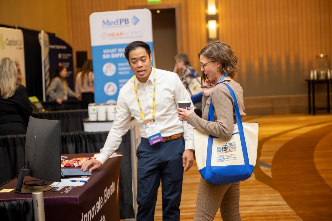 The Suno booth at a hearing care conference